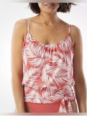 Contours by Coco Reef NWT Women's  Bandeau Printed Tankini Top 12/36D in Bloom
